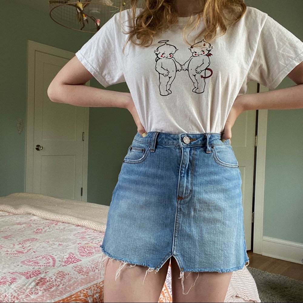 Denim mini skirt